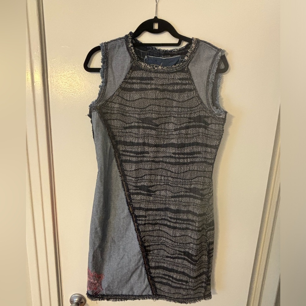Elegant Black and Gray Asymmetrical Dress